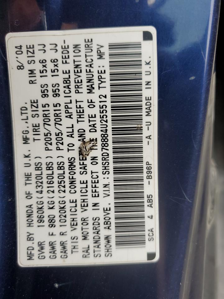 2004 Honda Cr-V Ex VIN: SHSRD78884U255512 Lot: 80360605