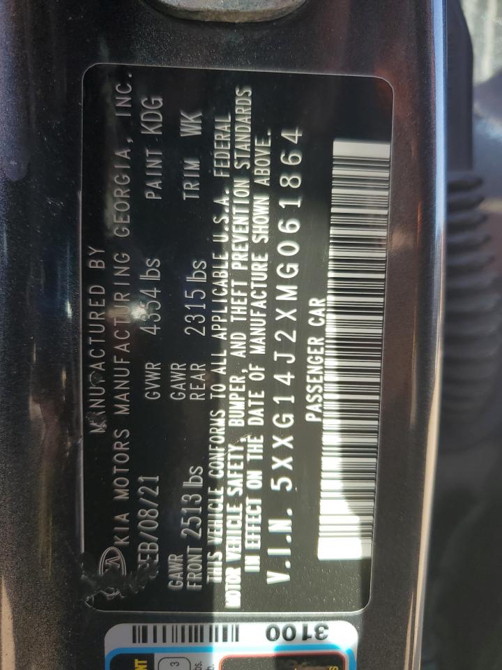 2021 Kia K5 Lxs VIN: 5XXG14J2XMG061864 Lot: 81155935