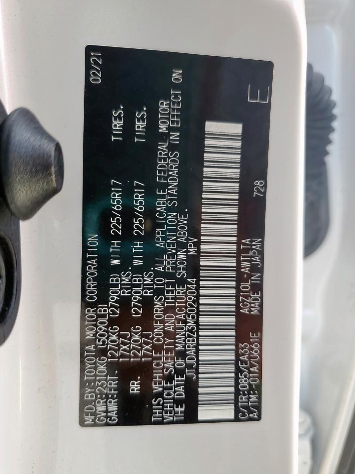2021 Lexus Nx 300 Base VIN: JTJDARBZ3M5029044 Lot: 81225615