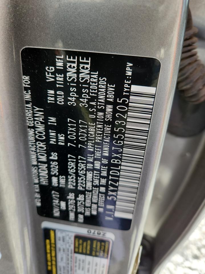 2018 Hyundai Santa Fe Sport VIN: 5XYZTDLBXJG553205 Lot: 83936445