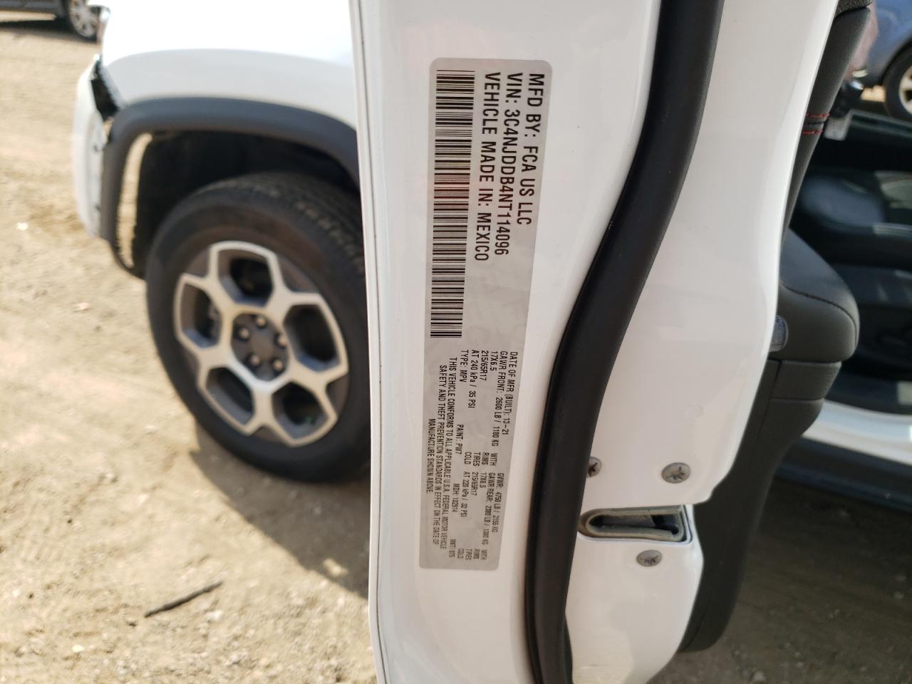 2022 Jeep Compass Trailhawk VIN: 3C4NJDDB4NT114096 Lot: 80892395
