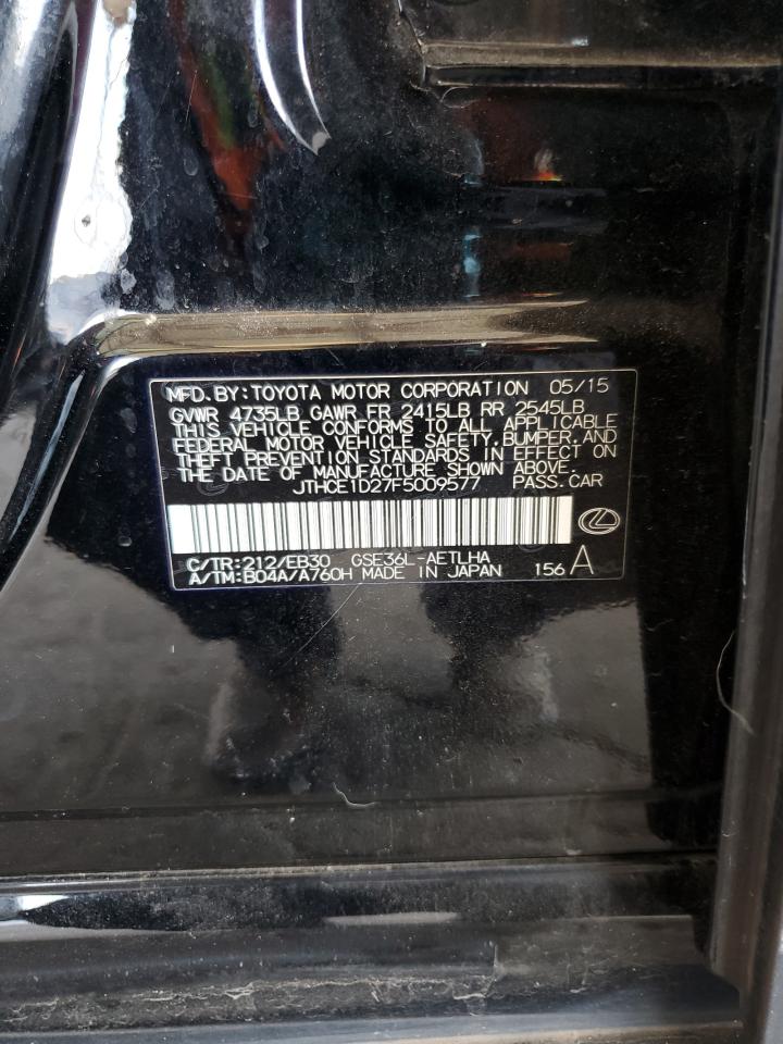 2015 Lexus Is 350 VIN: JTHCE1D27F5009577 Lot: 71397615