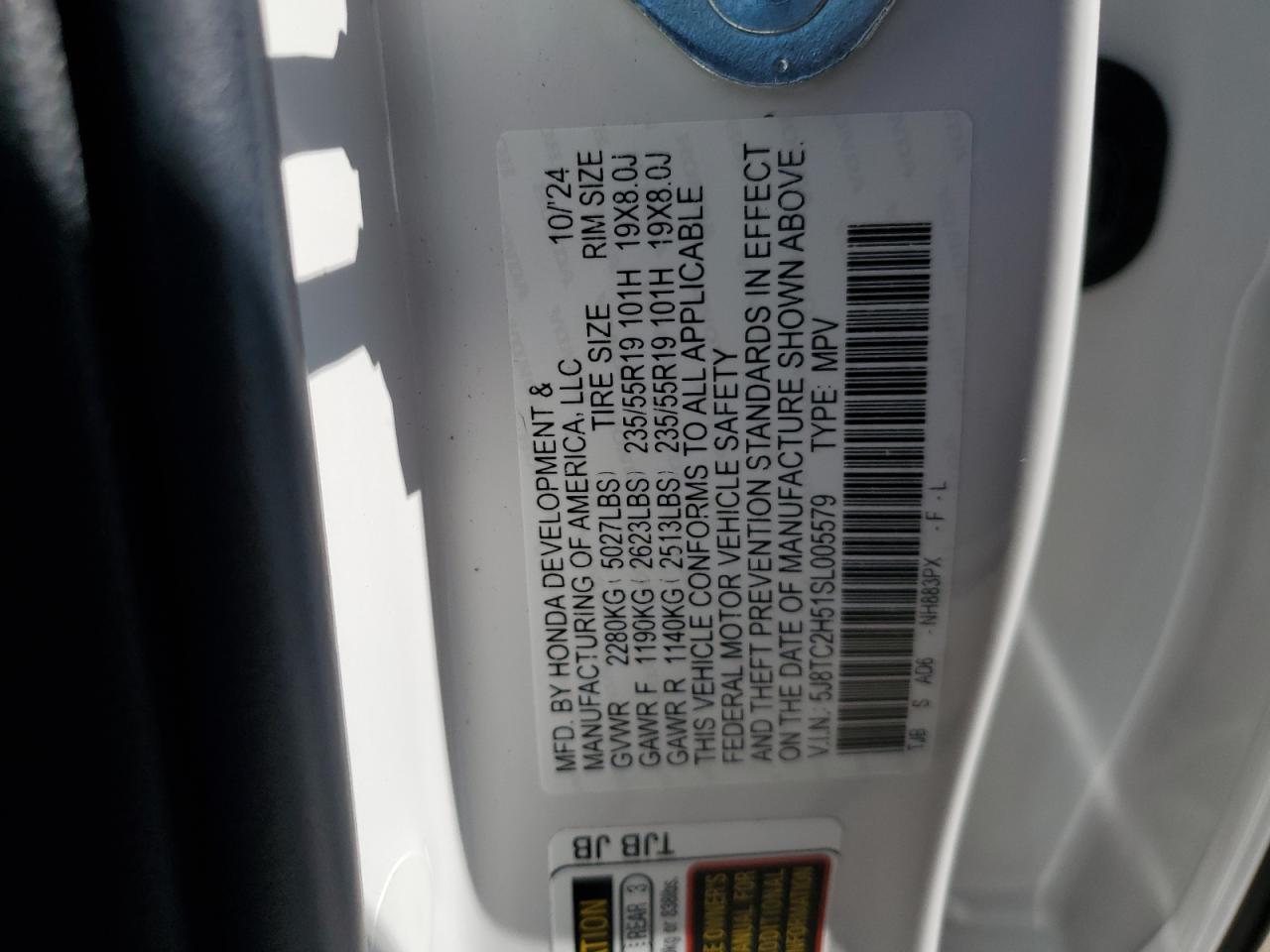 2025 Acura Rdx Technology VIN: 5J8TC2H51SL005579 Lot: 71686915