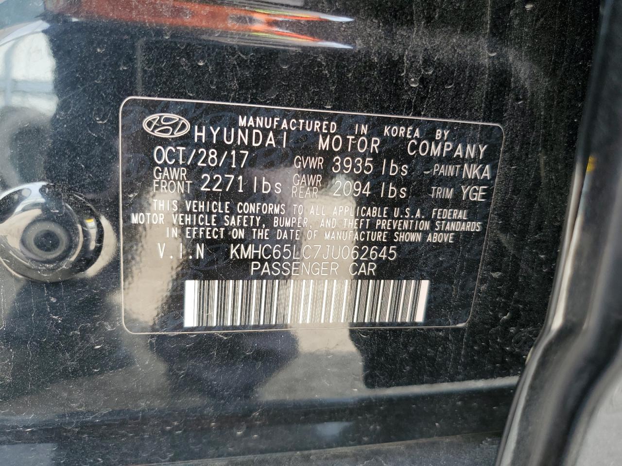 2018 Hyundai Ioniq Blue VIN: KMHC65LC7JU062645 Lot: 80585625