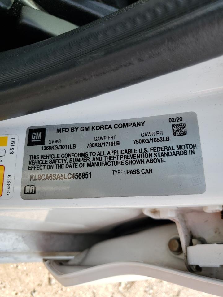 2020 Chevrolet Spark Ls VIN: KL8CA6SA5LC456851 Lot: 71422835