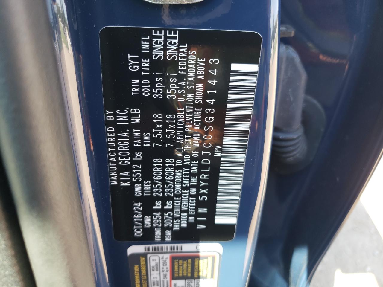 2025 Kia Sorento S VIN: 5XYRLDJC0SG341443 Lot: 80713355