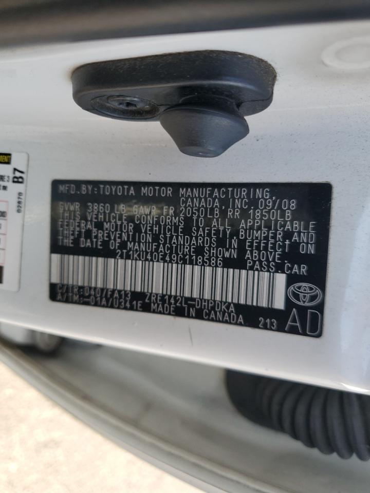 2009 Toyota Corolla Matrix VIN: 2T1KU40E49C118586 Lot: 80870735