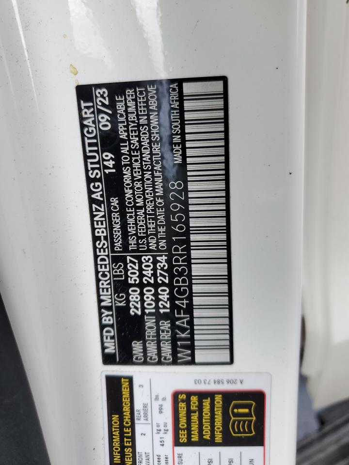 2024 Mercedes-Benz C 300 VIN: W1KAF4GB3RR165928 Lot: 82070215