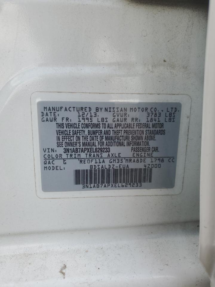 2014 Nissan Sentra S VIN: 3N1AB7APXEL629233 Lot: 80858955