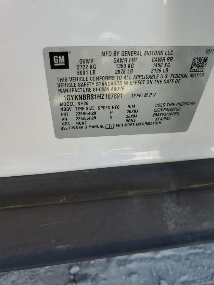 2017 Cadillac Xt5 Luxury VIN: 1GYKNBRS1HZ187891 Lot: 80255975