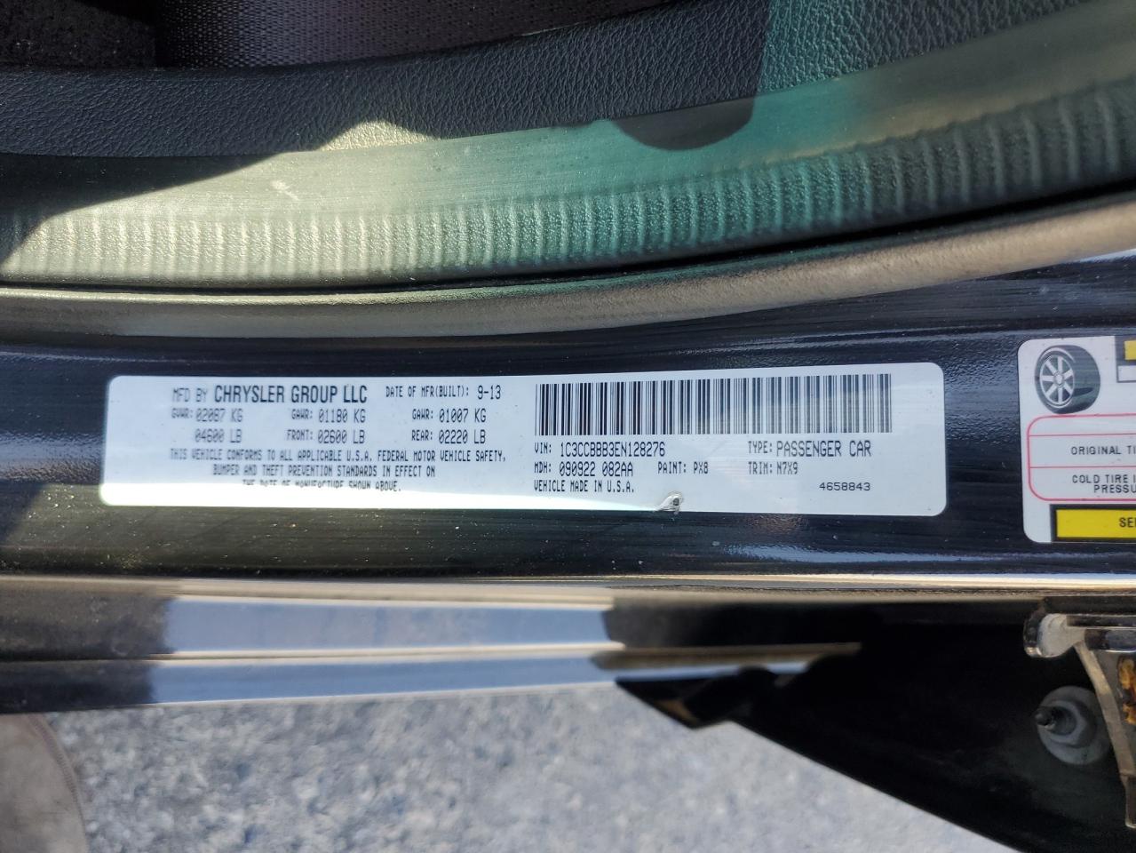 2014 Chrysler 200 Touring VIN: 1C3CCBBB3EN128276 Lot: 83867795