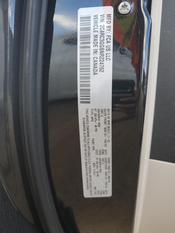 2022 Chrysler Pacifica Limited VIN: 2C4RC3GG6NR224762 Lot: 70894055