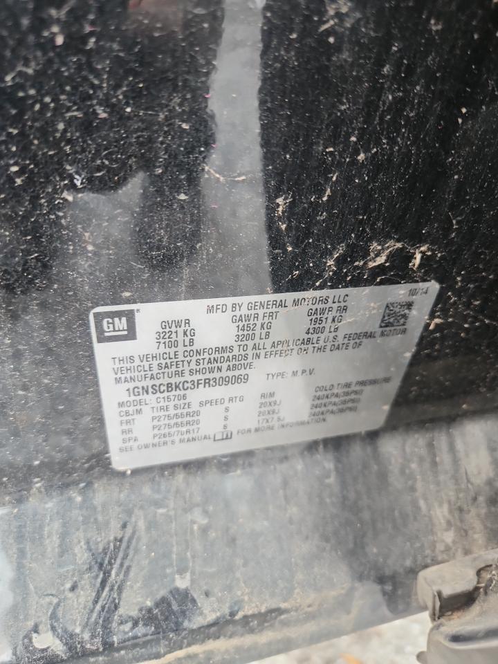 2015 Chevrolet Tahoe C1500 Lt VIN: 1GNSCBKC3FR309069 Lot: 80442035