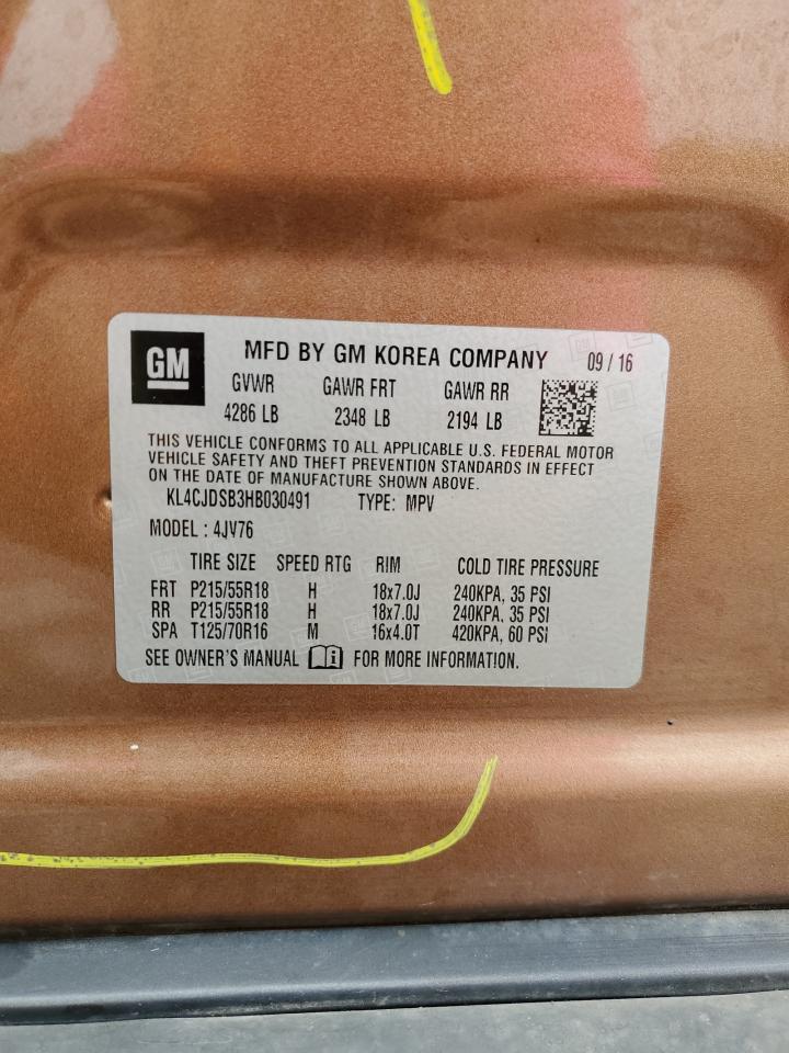 2017 Buick Encore Premium VIN: KL4CJDSB3HB030491 Lot: 82103045