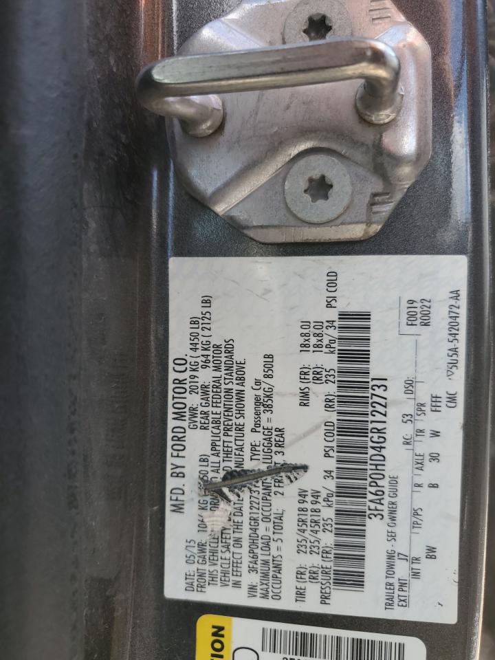 2016 Ford Fusion Se VIN: 3FA6P0HD4GR122731 Lot: 81078455