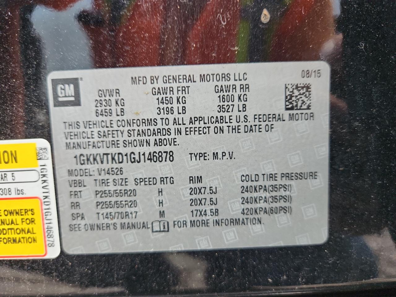 2016 GMC Acadia Denali VIN: 1GKKVTKD1GJ146878 Lot: 83969375