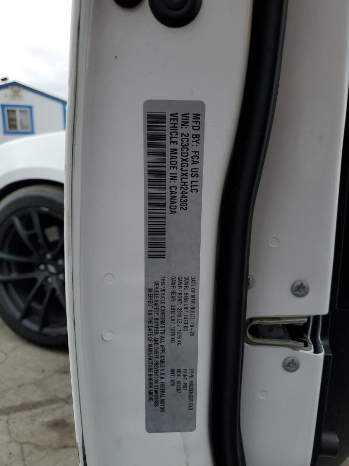 2020 Dodge Charger Scat Pack VIN: 2C3CDXGJXLH244302 Lot: 81871745