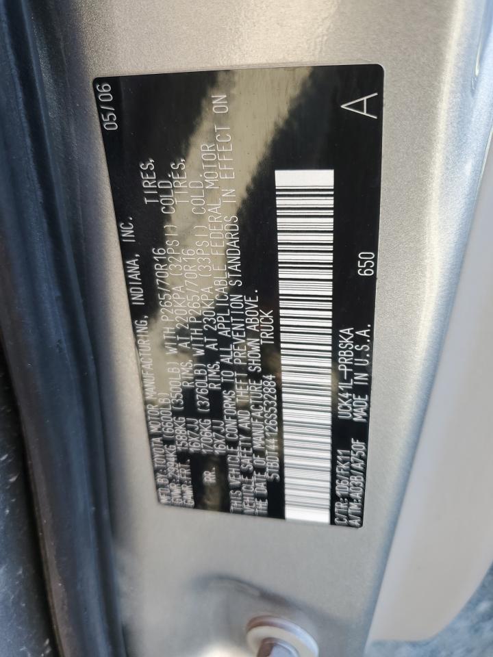 2006 Toyota Tundra Double Cab Sr5 VIN: 5TBDT44126S532884 Lot: 71512055