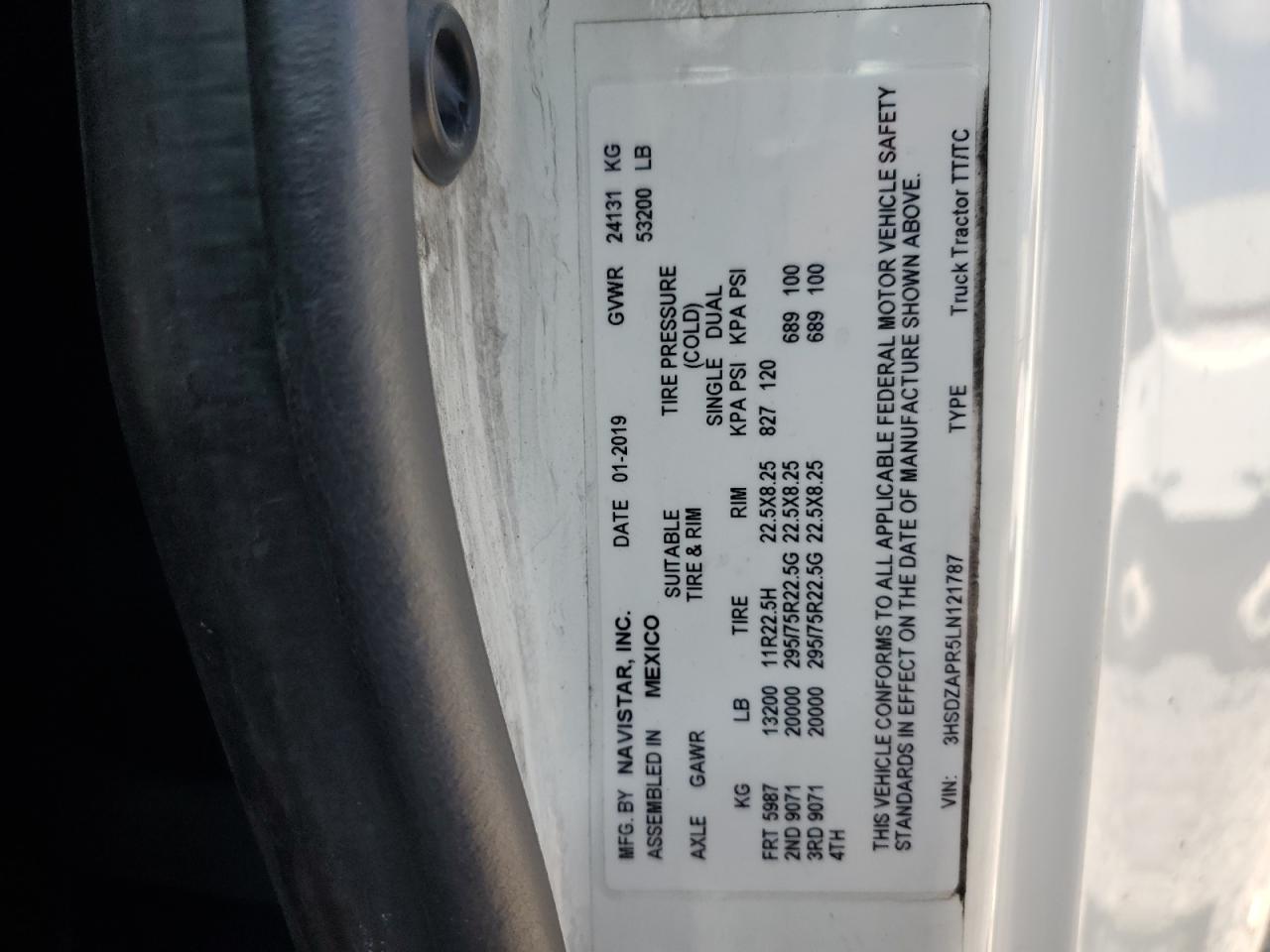 2020 International Lt625 Semi Truck VIN: 3HSDZAPR5LN121787 Lot: 81419675