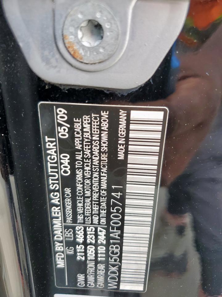 2010 Mercedes-Benz E 350 VIN: WDDKJ5GB1AF005741 Lot: 81409855