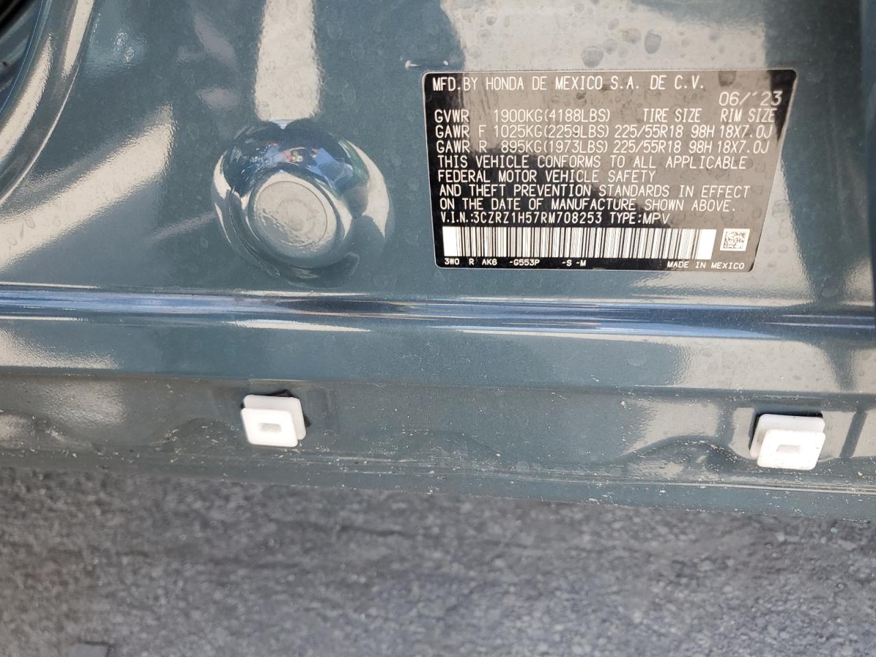 2024 Honda Hr-V Sport VIN: 3CZRZ1H57RM708253 Lot: 71990935