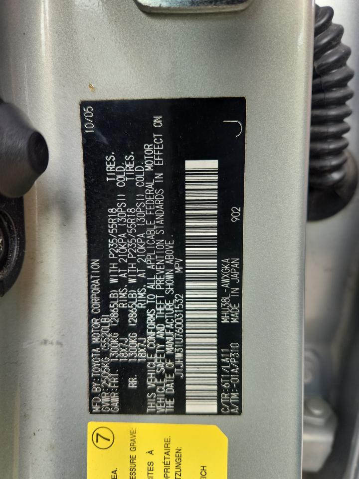 2006 Lexus Rx 400 VIN: JTJHW31U760031532 Lot: 82037785