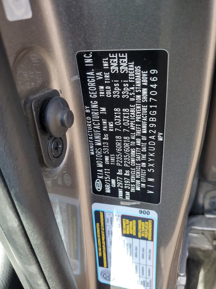 2011 Kia Sorento Ex VIN: 5XYKUDA29BG170469 Lot: 83872655