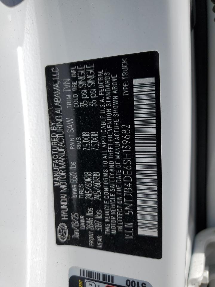 2025 Hyundai Santa Cruz Sel VIN: 5NTJB4DE6SH139682 Lot: 70642865