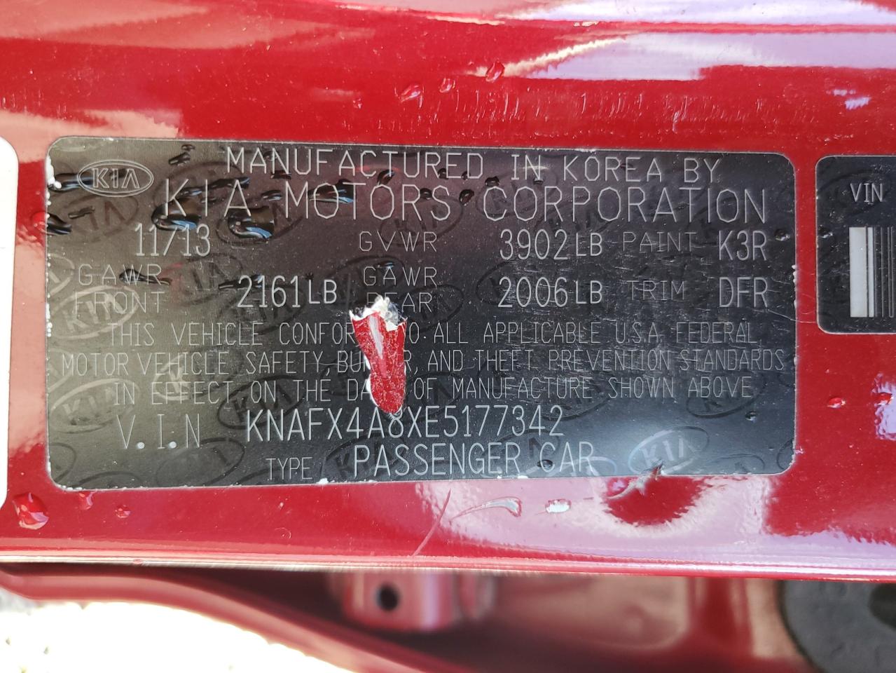 2014 Kia Forte Ex VIN: KNAFX4A8XE5177342 Lot: 81846015