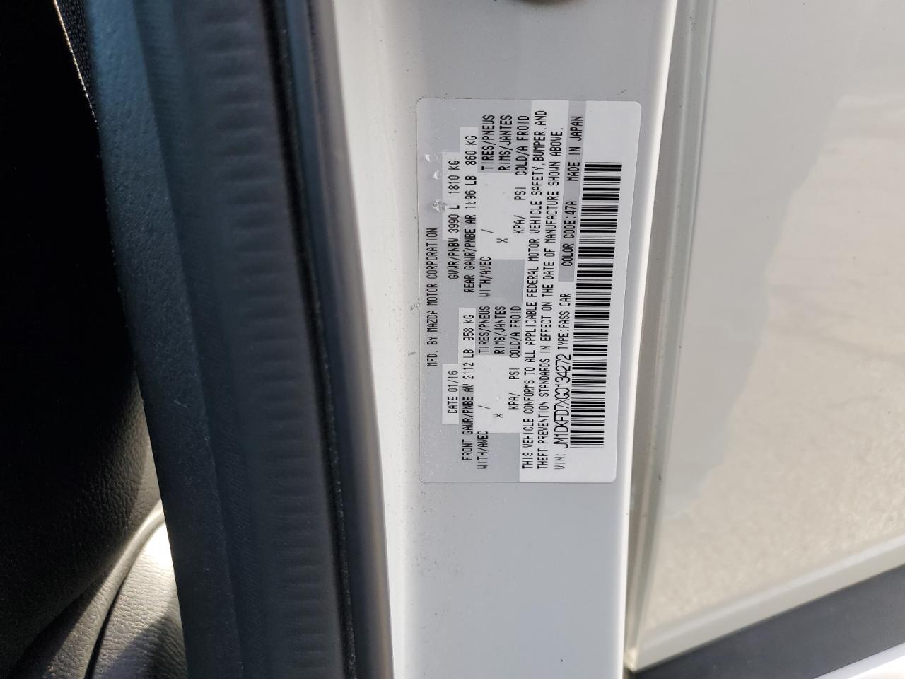 2016 Mazda Cx-3 Grand Touring VIN: JM1DKFD7XG0134272 Lot: 81412815