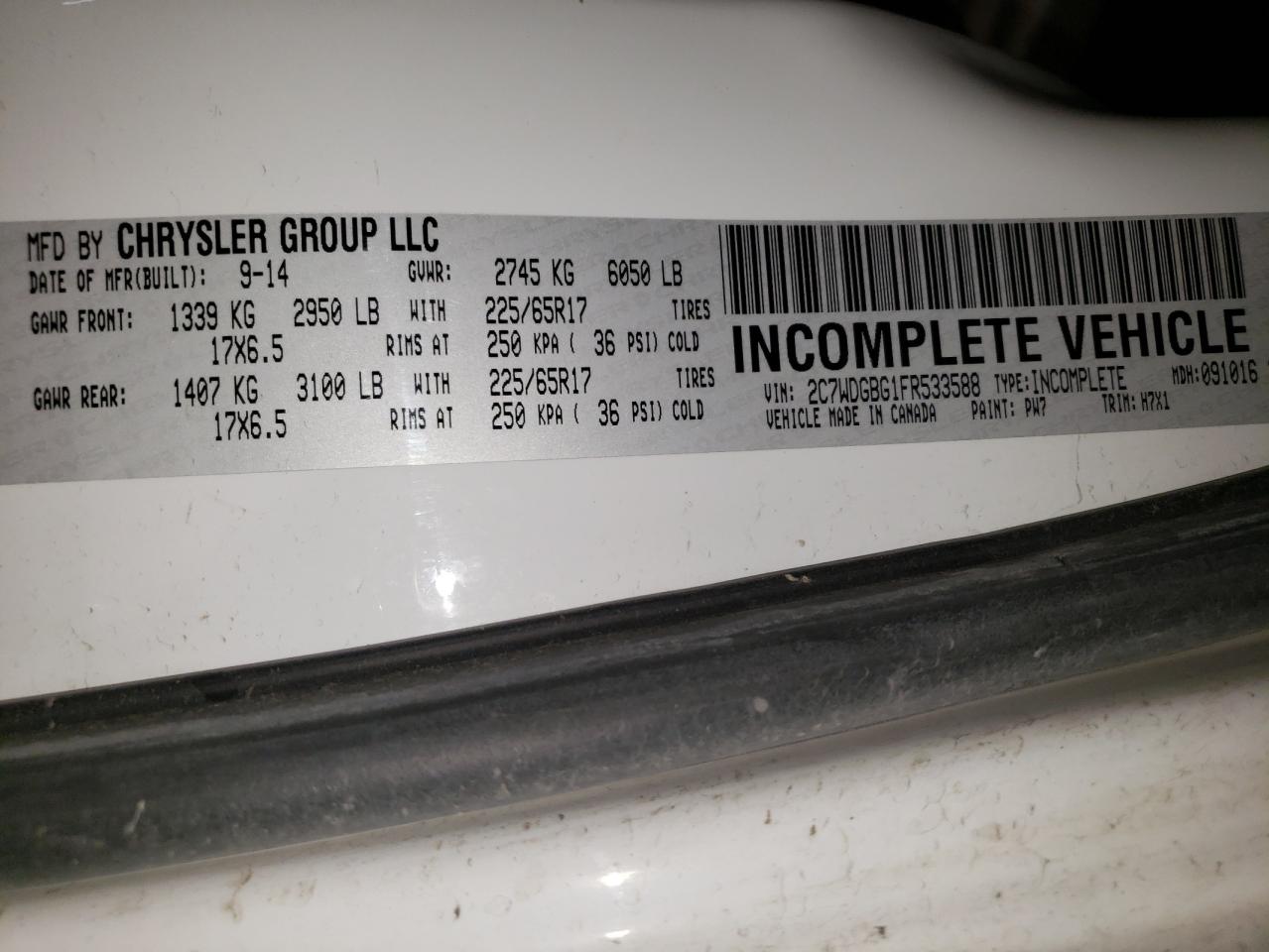 2015 Dodge Grand Caravan Se VIN: 2C7WDGBG1FR533588 Lot: 80659335