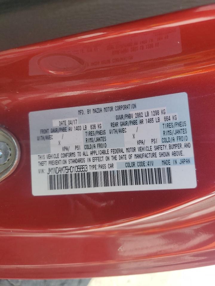 2017 Mazda Mx-5 Miata Grand Touring VIN: JM1NDAM75H0105653 Lot: 70370065