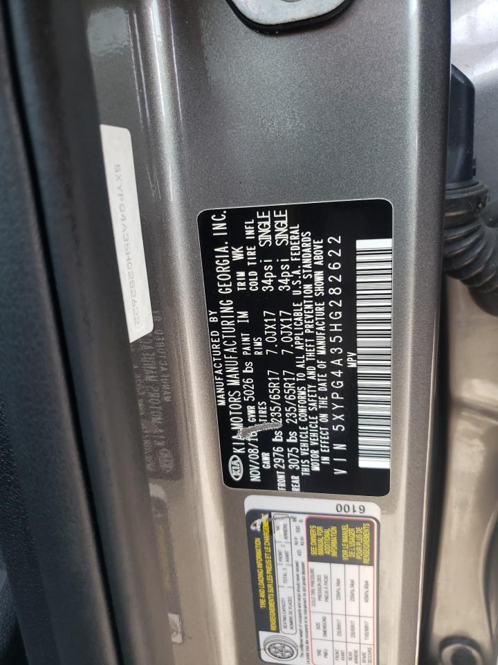 2017 Kia Sorento Lx VIN: 5XYPG4A35HG282622 Lot: 80606505