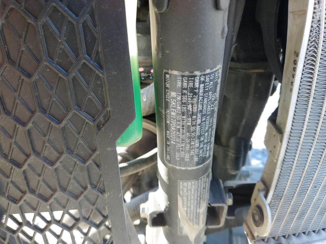 2023 Kawasaki Kl650 M VIN: ML5KLEM17PDA20214 Lot: 71015045