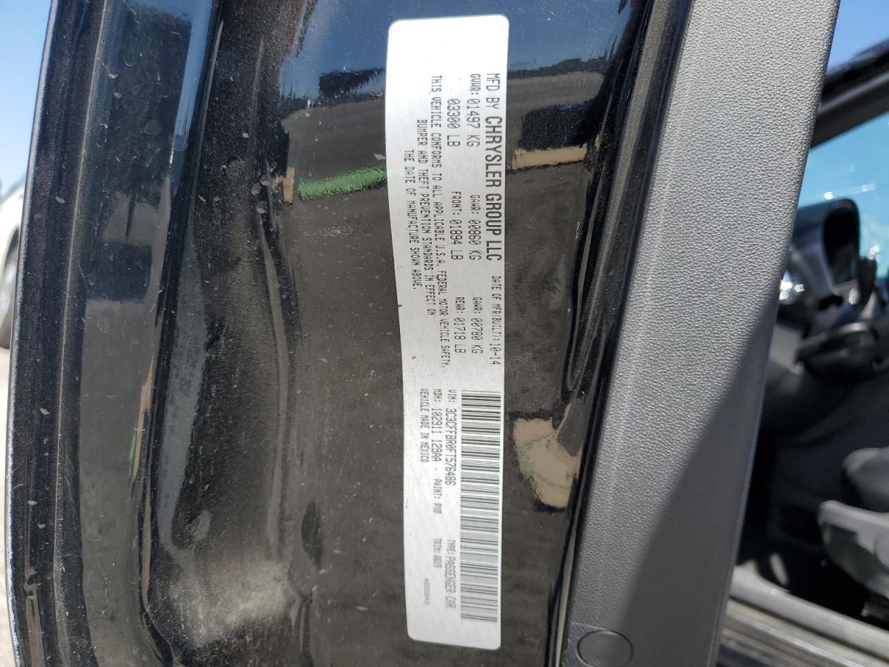 2015 Fiat 500 Sport VIN: 3C3CFFBR0FT576486 Lot: 81917785