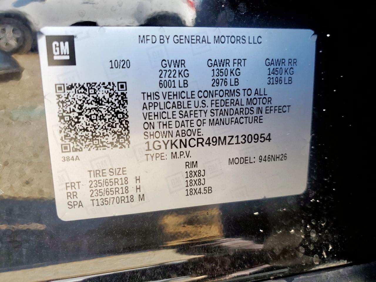 2021 Cadillac Xt5 Premium Luxury VIN: 1GYKNCR49MZ130954 Lot: 70987845