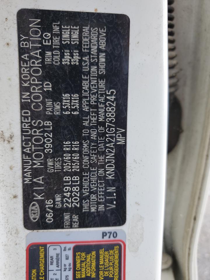 2016 Kia Soul VIN: KNDJN2A21G7388245 Lot: 82061845