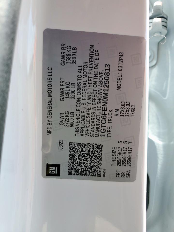 2021 GMC Canyon At4 VIN: 1GTG6FEN0M1250813 Lot: 84560945