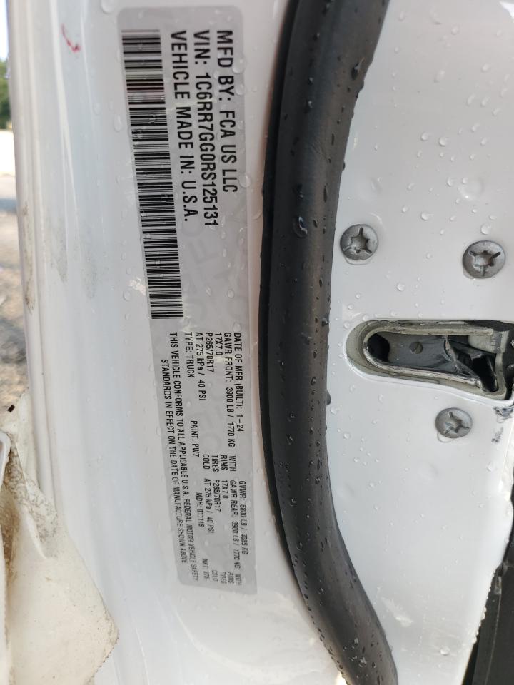 2024 Ram 1500 Classic Slt VIN: 1C6RR7GG0RS125131 Lot: 71648615