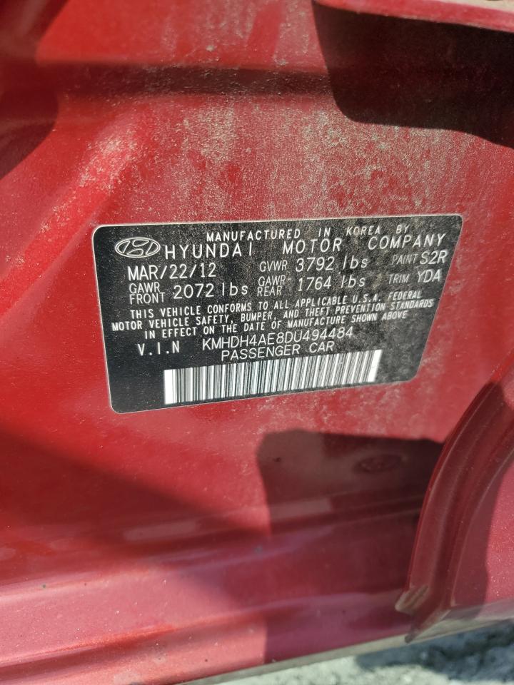 2013 Hyundai Elantra Gls VIN: KMHDH4AE8DU494484 Lot: 82101205