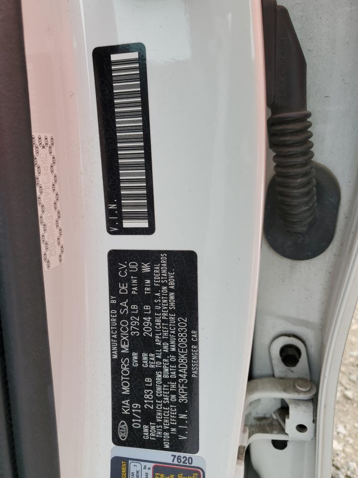 2019 Kia Forte Gt Line VIN: 3KPF34AD8KE088302 Lot: 80453825