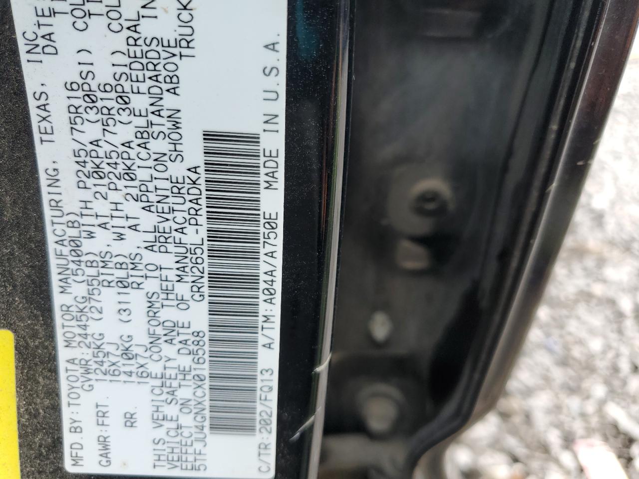 2012 Toyota Tacoma Double Cab Prerunner VIN: 5TFJU4GNXCX016588 Lot: 71261705