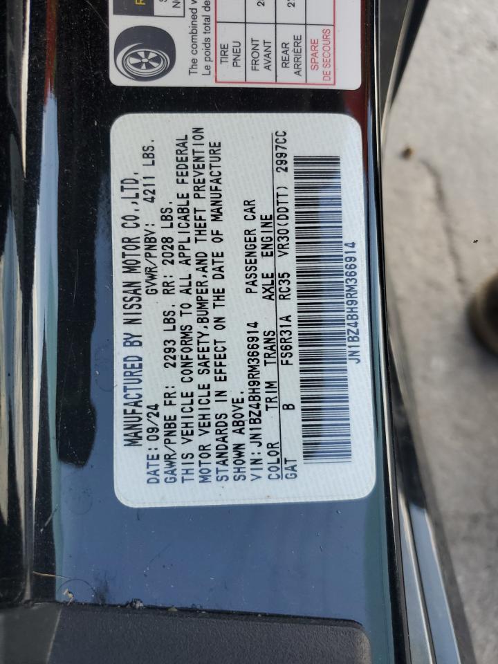 2024 Nissan Z Performance VIN: JN1BZ4BH9RM366914 Lot: 71515855