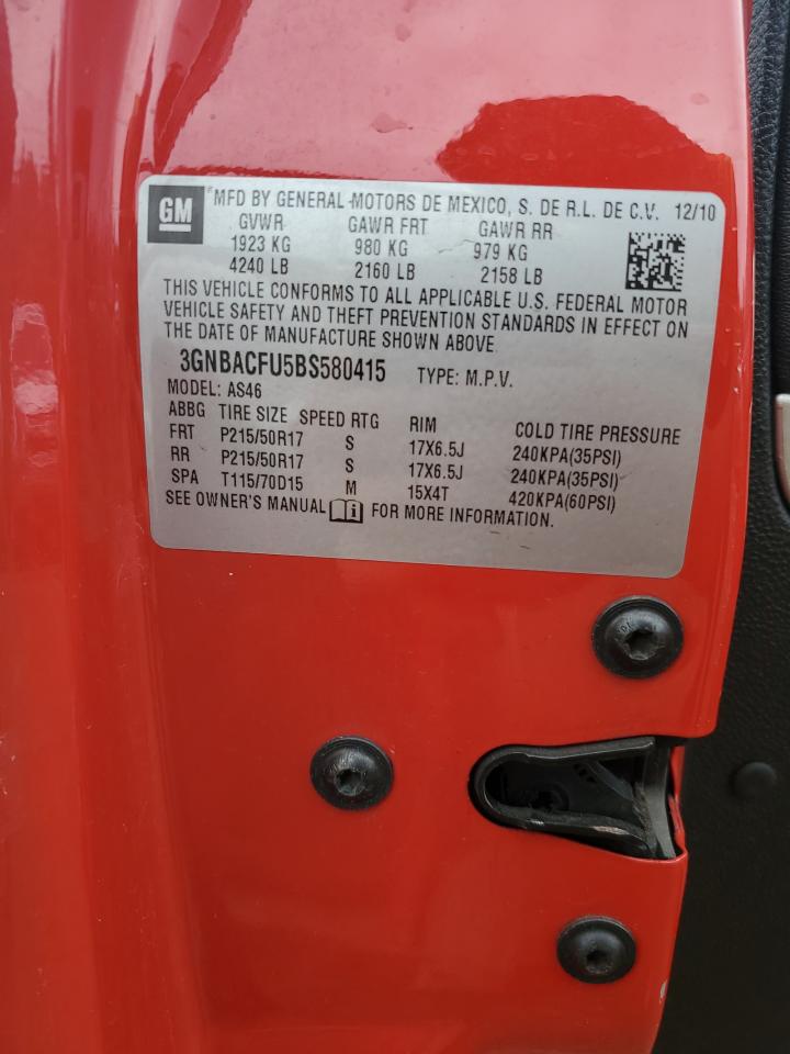 2011 Chevrolet Hhr Lt VIN: 3GNBACFU5BS580415 Lot: 82097215