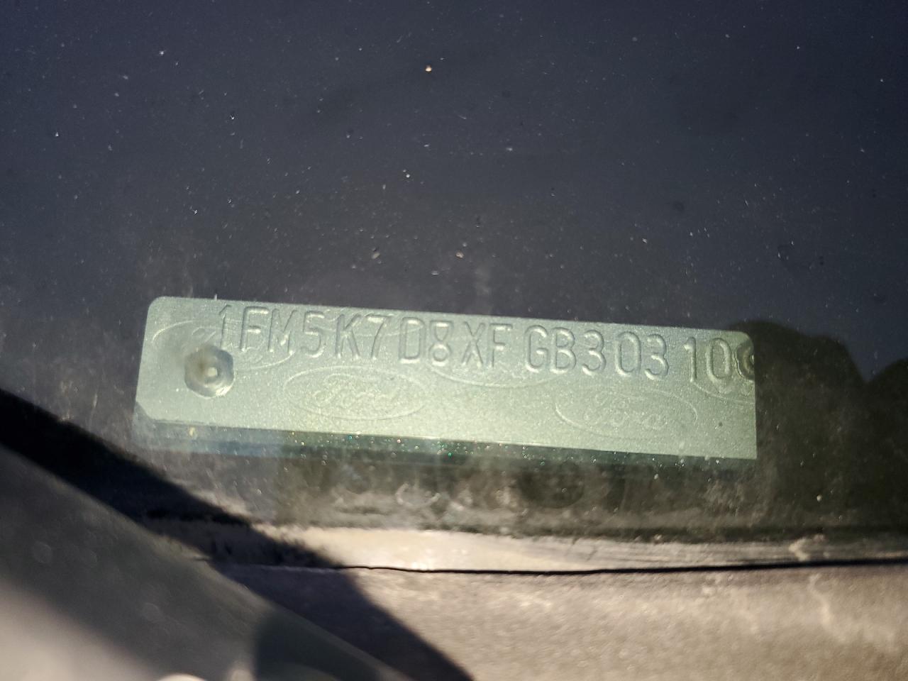 2015 Ford Explorer Xlt VIN: 1FM5K7D8XFGB30310 Lot: 81142305