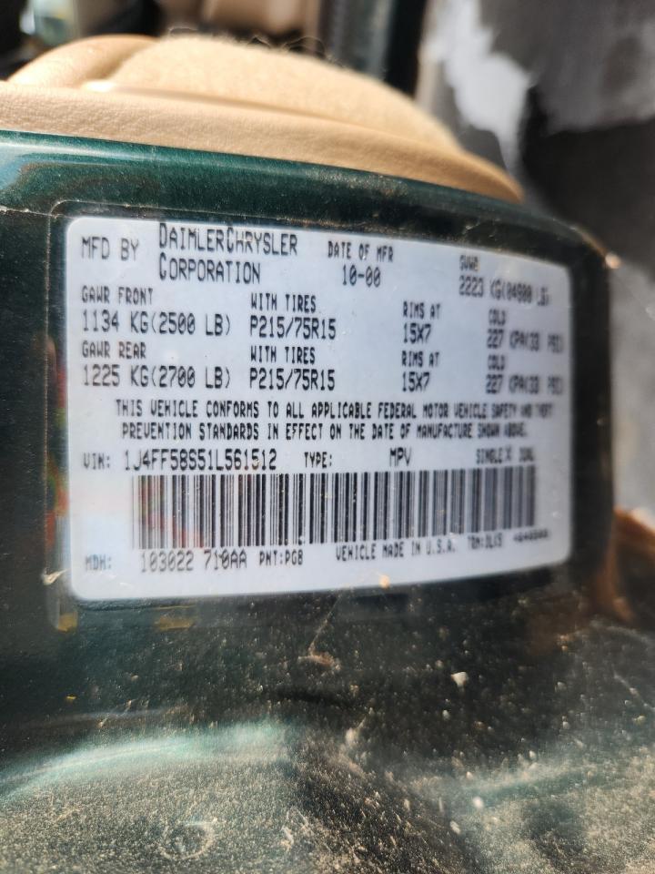 2001 Jeep Cherokee Classic VIN: 1J4FF58S51L561512 Lot: 71202045