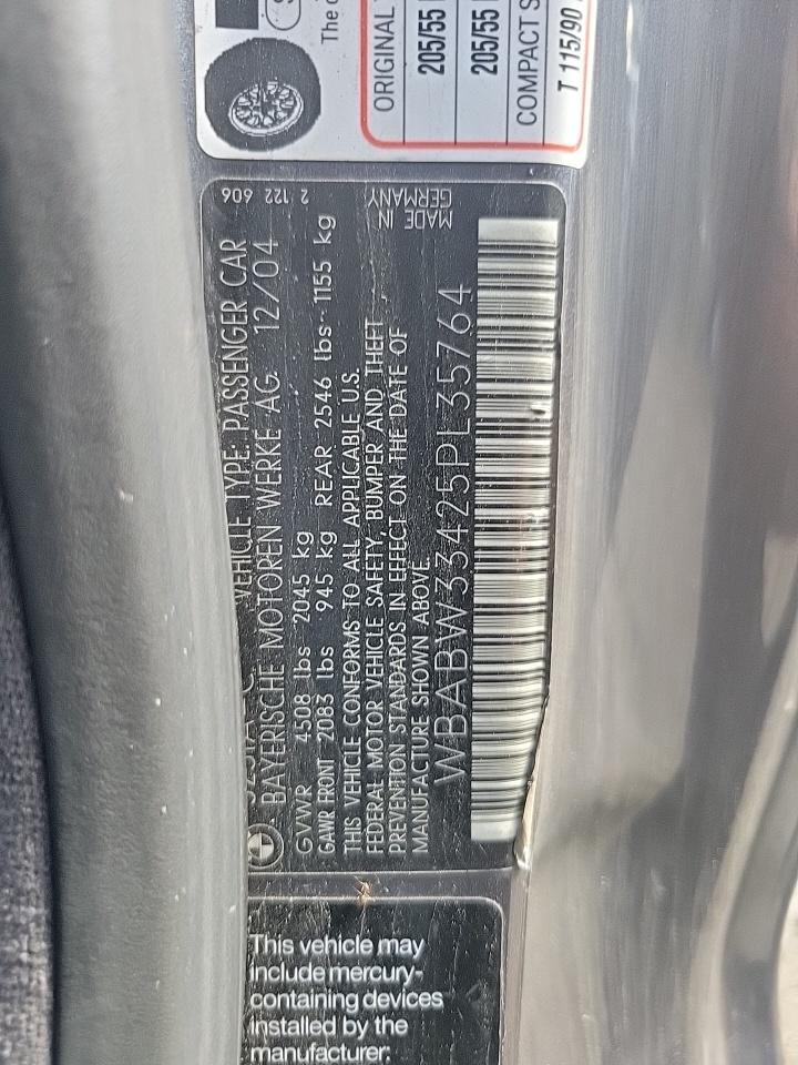 2005 BMW 325 Ci VIN: WBABW33425PL35764 Lot: 80897025