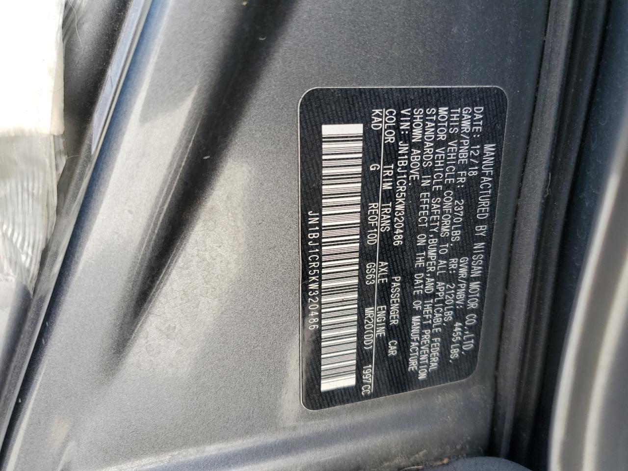 2019 Nissan Rogue Sport S VIN: JN1BJ1CR5KW320486 Lot: 83769645