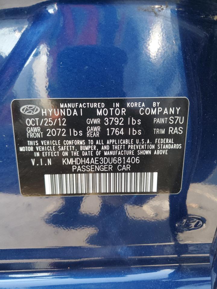 2013 Hyundai Elantra Gls VIN: KMHDH4AE3DU681406 Lot: 81384145