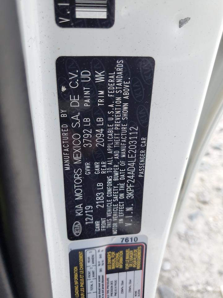 2020 Kia Forte Fe VIN: 3KPF24AD4LE203112 Lot: 81498125